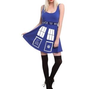 Doctor Who Her Universe TARDIS Sleeveless A-Line Dress Size Small